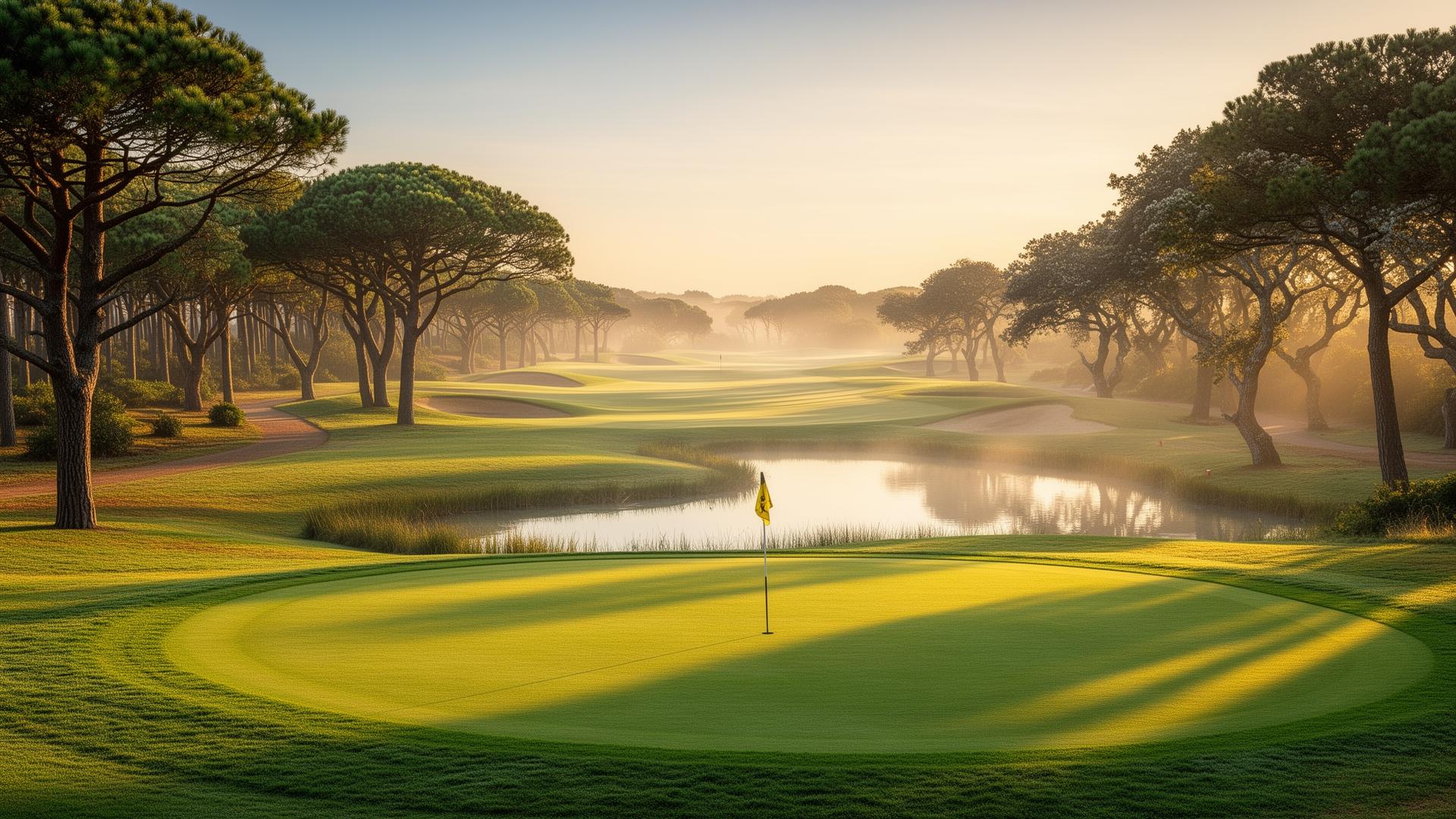 Fairway du Golf International de La Baule au lever du soleil